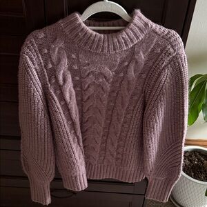 a new day Cable Knit Sweater - Dusty Pink/Purple